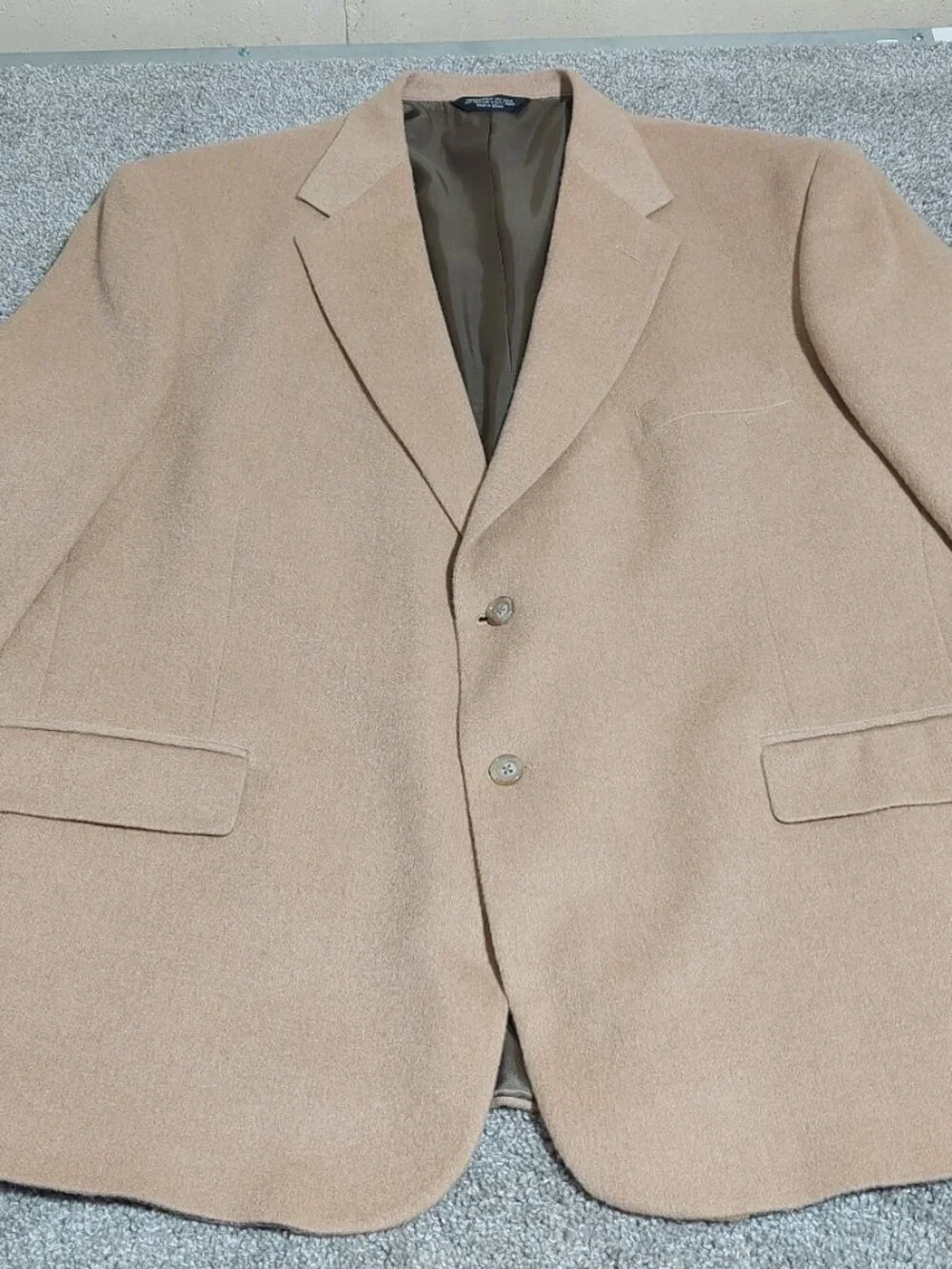 Vintage Evan Picone Men's 100% Camel Hair Blazer Sport Coat Tan Size 50R
